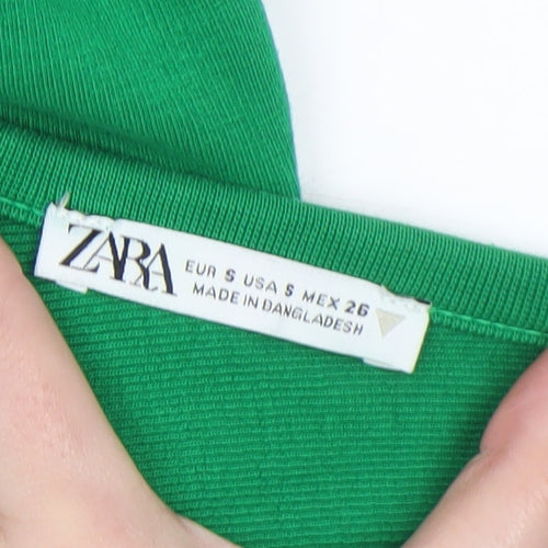 Zara Women Green Bodycon Sleeveless Short Dress Size S