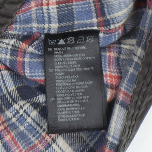 H&M L.O.G.G. Women's Brown Waxed Cotton Belted Field Jacket Size 10