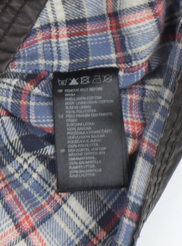 H&M L.O.G.G. Women's Brown Waxed Cotton Belted Field Jacket Size 10