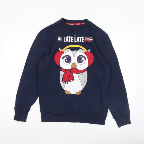 RTE The Late Late Toy Show Navy Owl Sweatshirt XS Unisex Pullover