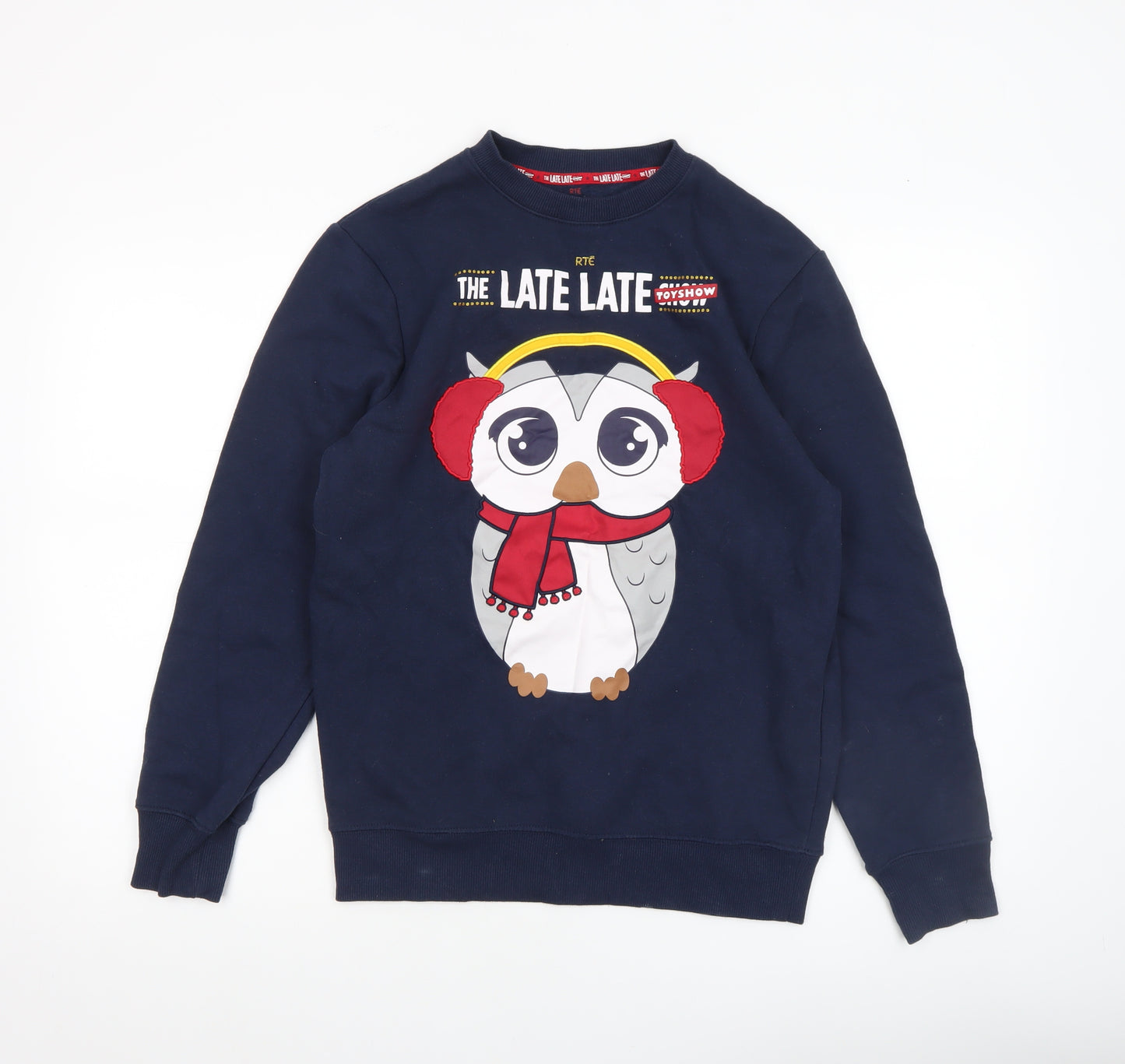 RTE The Late Late Toy Show Navy Owl Sweatshirt XS Unisex Pullover