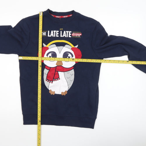 RTE The Late Late Toy Show Navy Owl Sweatshirt XS Unisex Pullover