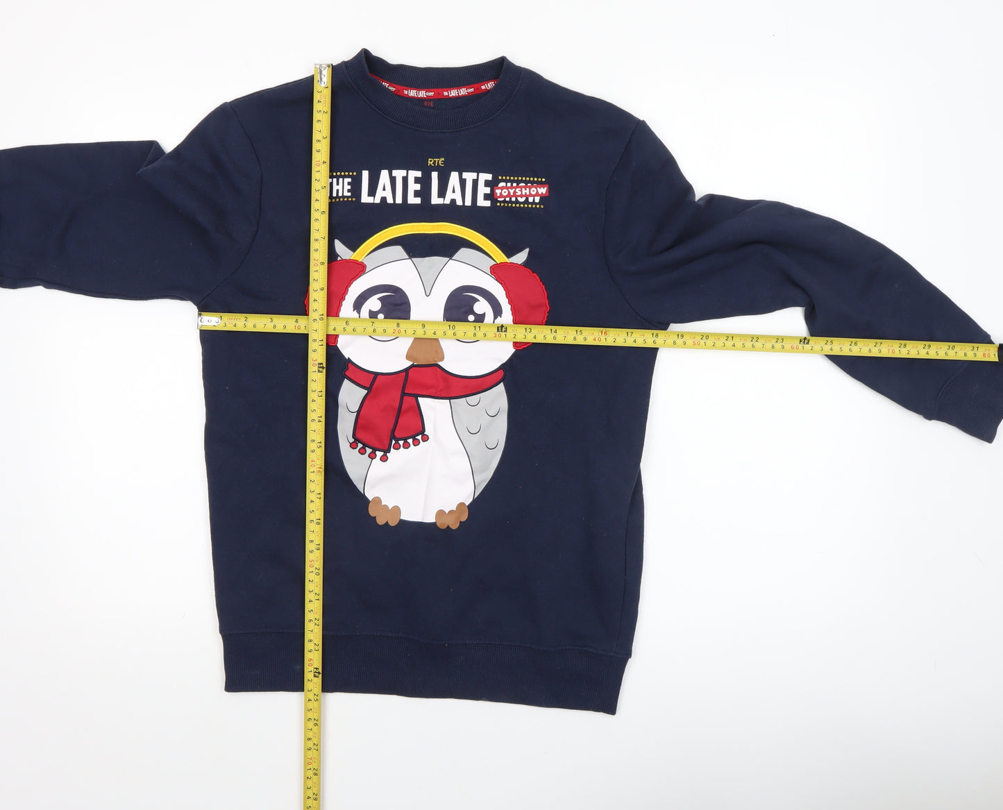RTE The Late Late Toy Show Navy Owl Sweatshirt XS Unisex Pullover