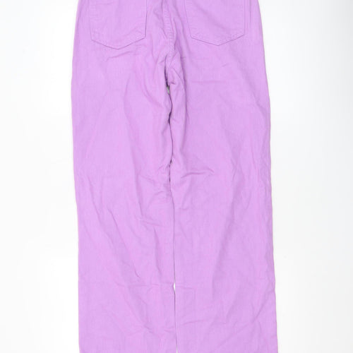 KCGH Womens Purple Straight Leg High Rise Cotton Jeans Size S