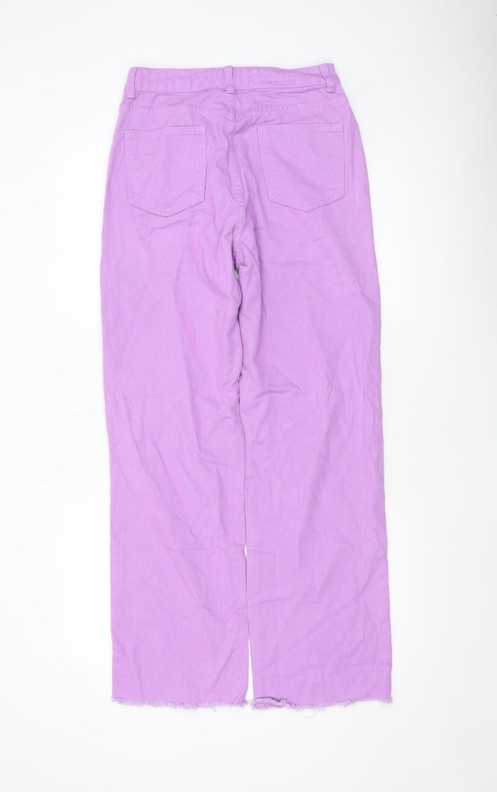 KCGH Womens Purple Straight Leg High Rise Cotton Jeans Size S