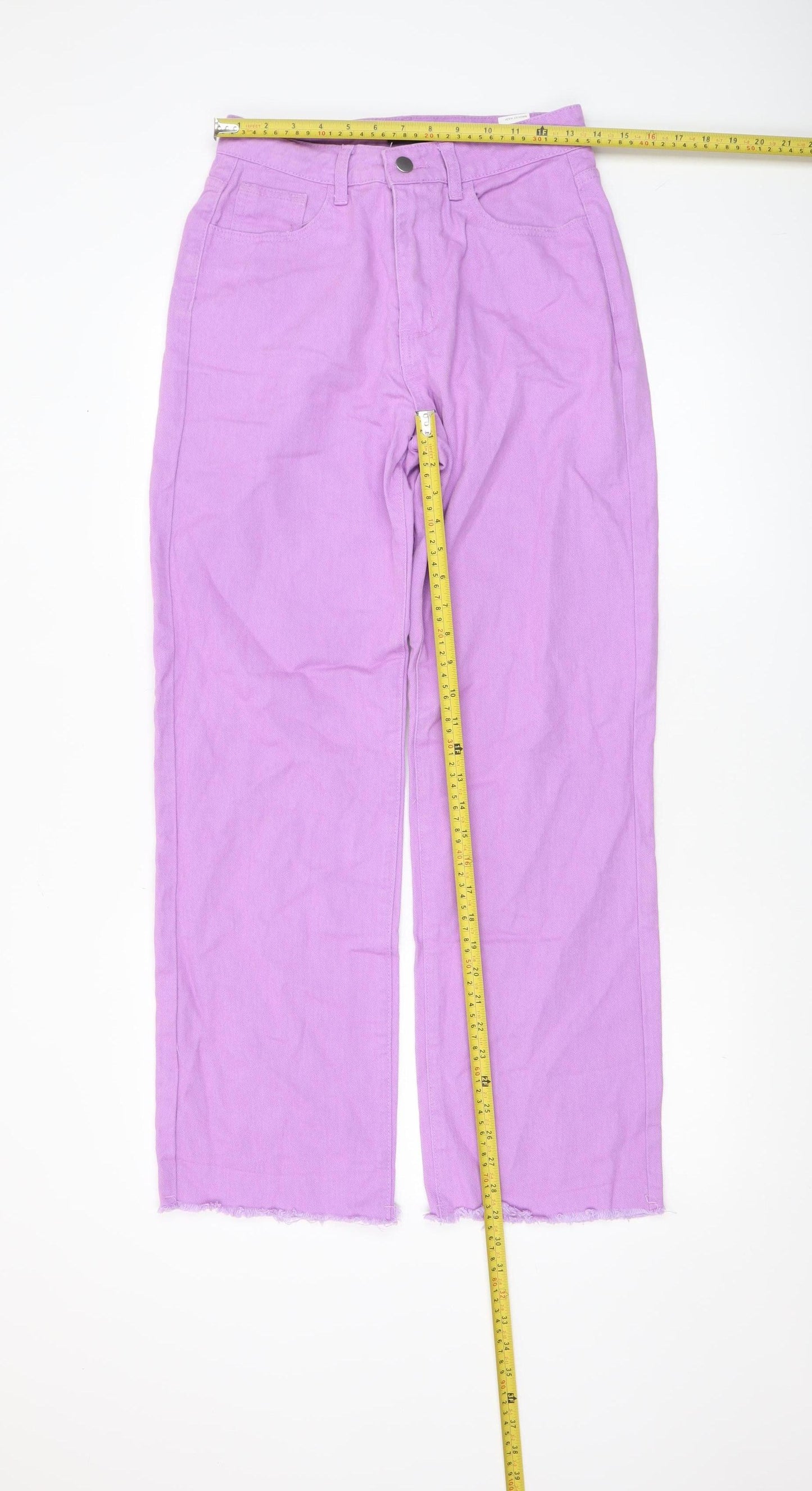 KCGH Womens Purple Straight Leg High Rise Cotton Jeans Size S