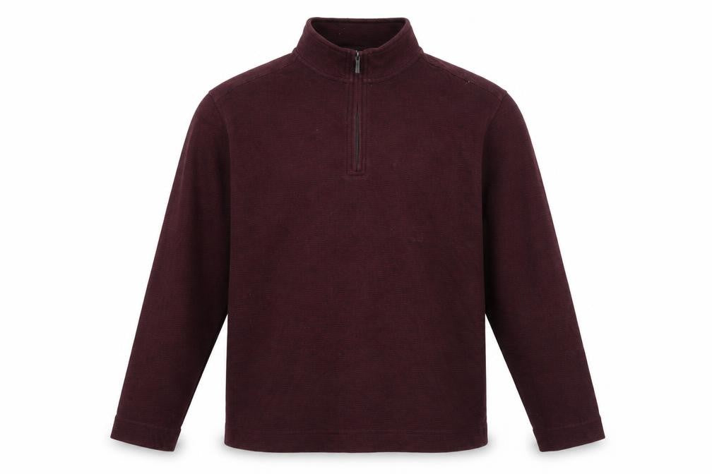Front view of Van Heusen Men's Red XL Classic Fit 1/4 Zip Sweatshirt