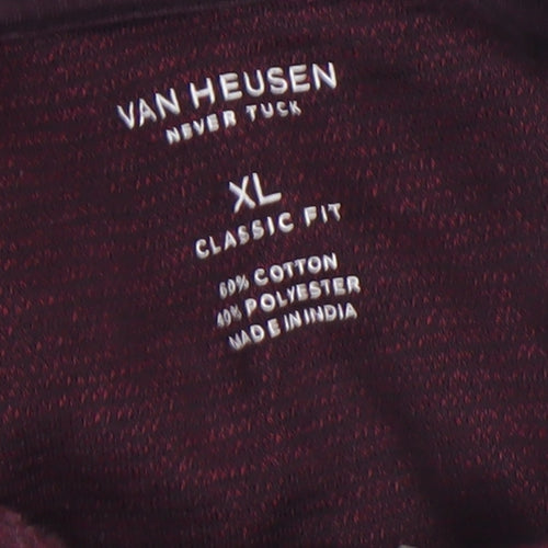 Van Heusen Men's Red XL Classic Fit 1/4 Zip Sweatshirt