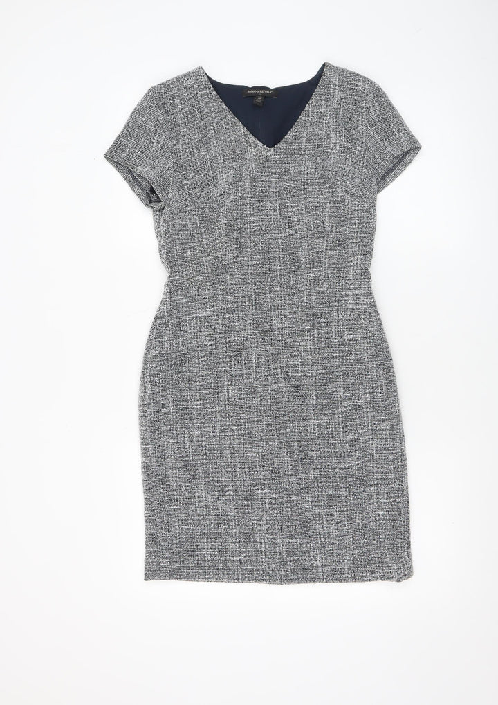 Banana Republic Womens Grey Petite Sheath Business Dress Size 2