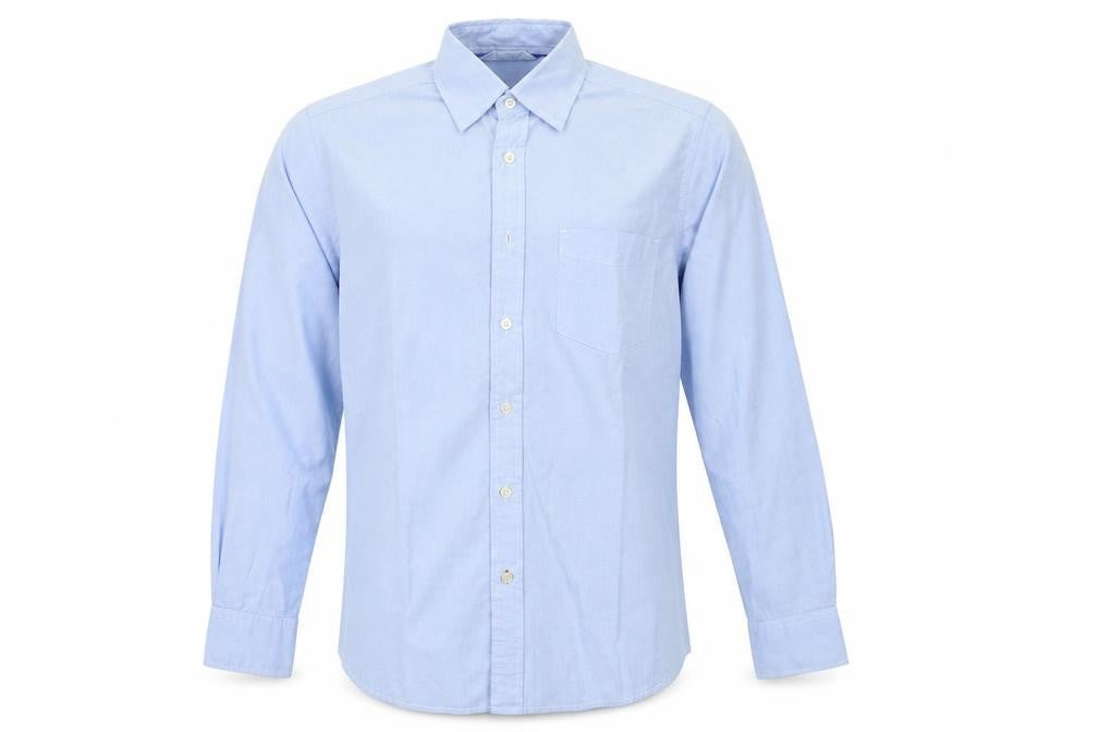 Front view of Boden Men's Blue Cotton Long Sleeve Button-Up Shirt M