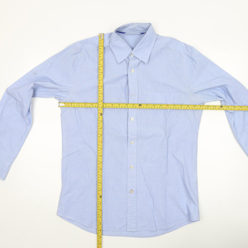 Boden Men's Blue Cotton Long Sleeve Button-Up Shirt M