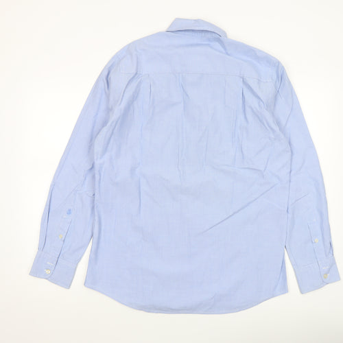 Boden Men's Blue Cotton Long Sleeve Button-Up Shirt M