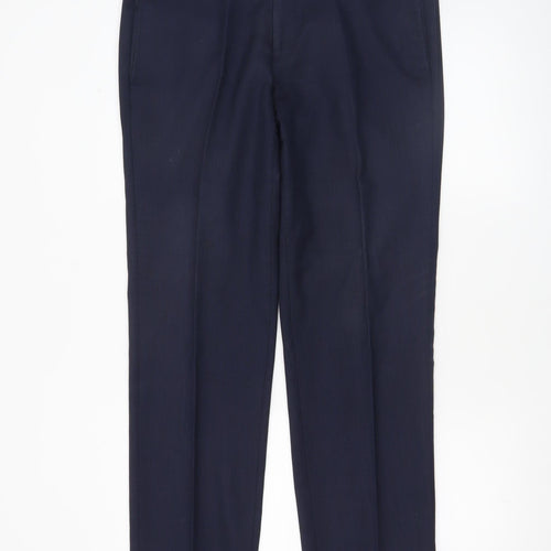 Remus Uomo Men's Navy Blue 34R Wool Blend Dress Pants