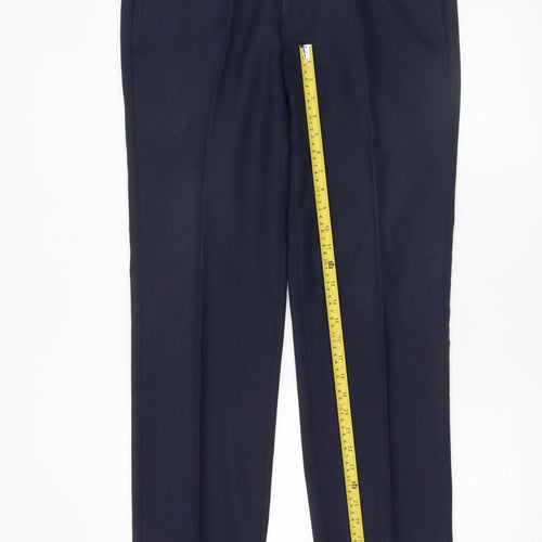 Remus Uomo Men's Navy Blue 34R Wool Blend Dress Pants