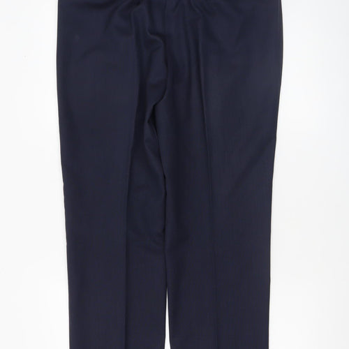 Remus Uomo Men's Navy Blue 34R Wool Blend Dress Pants
