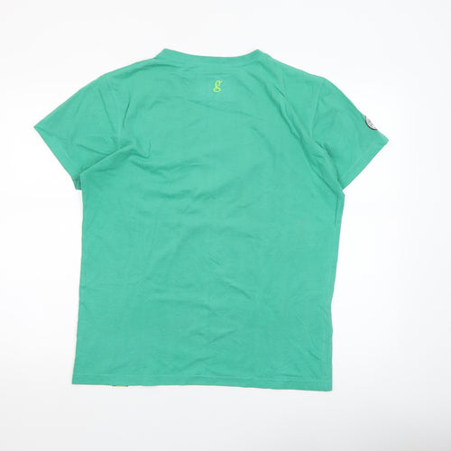 O'Neills Men's Green Funny Graphic Cotton Blend T-Shirt Size M