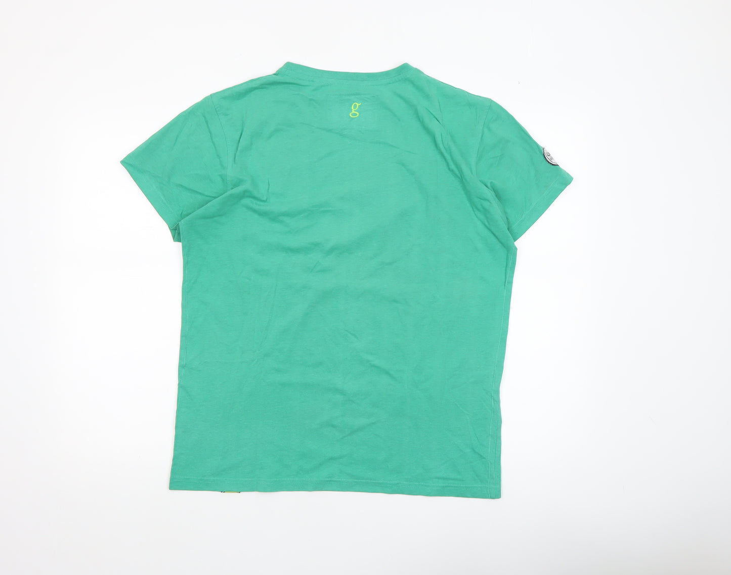 O'Neills Men's Green Funny Graphic Cotton Blend T-Shirt Size M