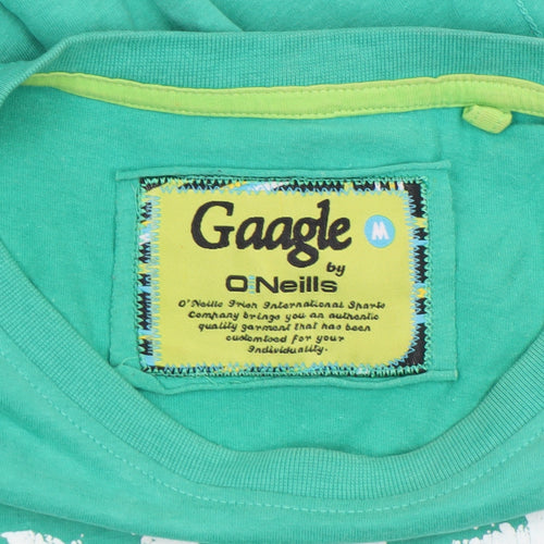O'Neills Men's Green Funny Graphic Cotton Blend T-Shirt Size M
