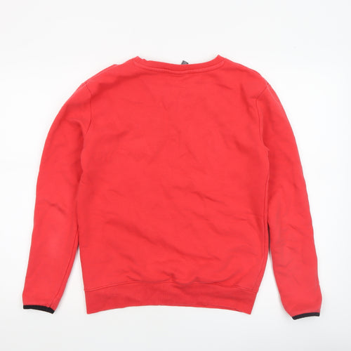 Ellesse Women Red Crew Neck Pullover Sweatshirt UK 6 Cotton Blend