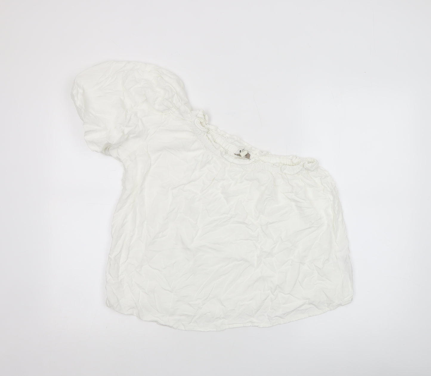 River Island Women’s White Puff Sleeve Cotton Blouse UK 10