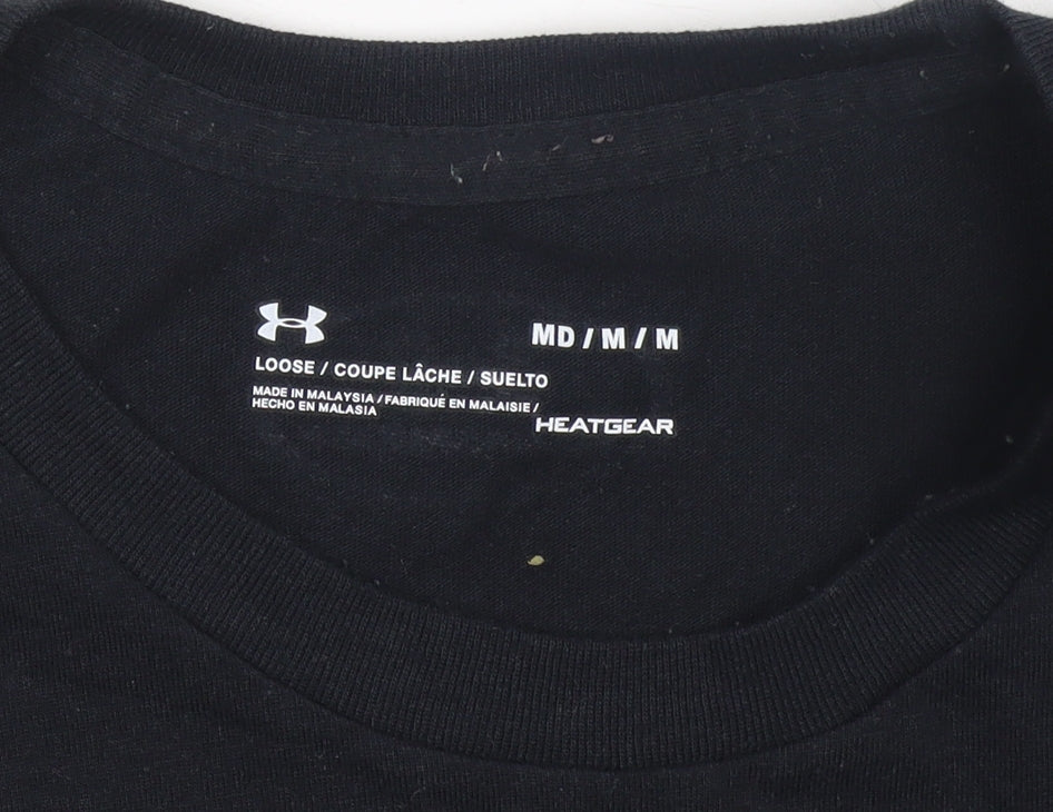 Under Armour Men's Black HeatGear Graphic T-Shirt Size M Relaxed Fit