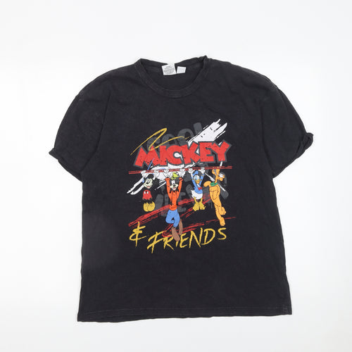 Disney Women’s Black Mickey & Friends Graphic Cotton T-Shirt XS