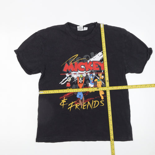 Disney Women’s Black Mickey & Friends Graphic Cotton T-Shirt XS