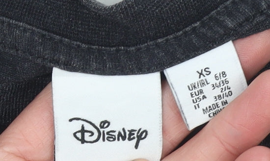 Disney Women’s Black Mickey & Friends Graphic Cotton T-Shirt XS