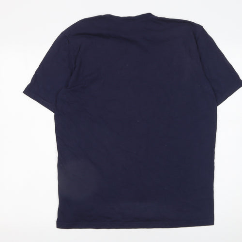 Decathlon Men's Navy Blue Graphic Print Cotton T-Shirt XL