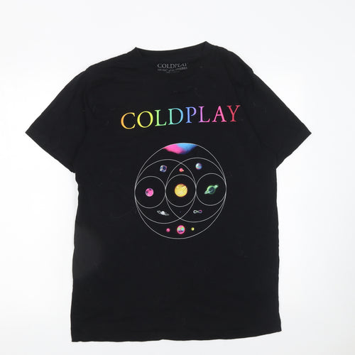 Coldplay Men's Black Music of the Spheres Tour 2024 Graphic T-Shirt M
