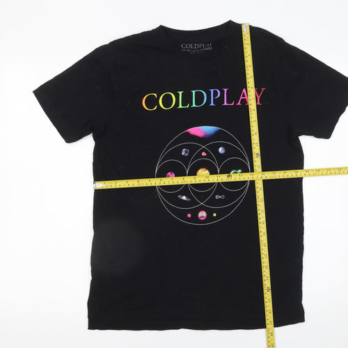 Coldplay Men's Black Music of the Spheres Tour 2024 Graphic T-Shirt M