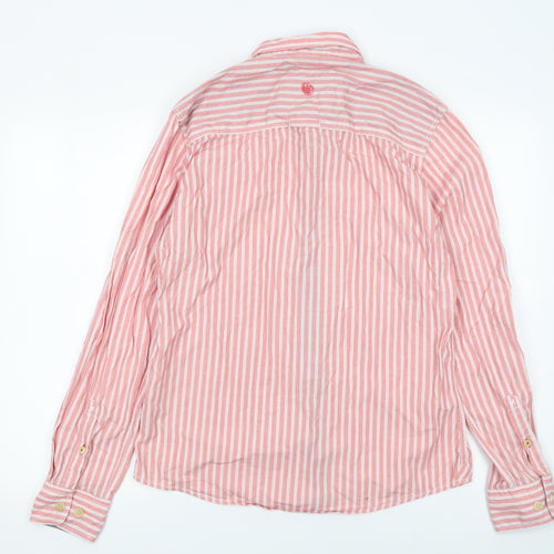 Fat Face Men Red Striped Cotton Long Sleeve Button-Up Shirt S