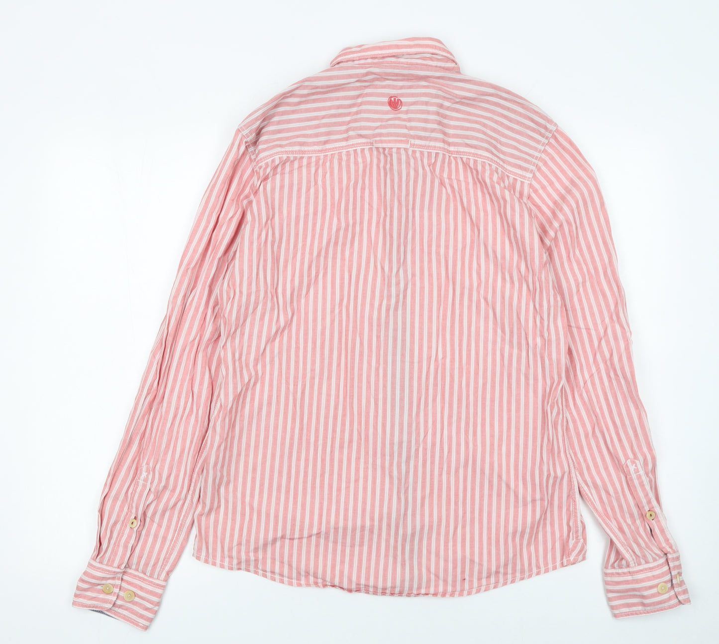 Fat Face Men Red Striped Cotton Long Sleeve Button-Up Shirt S