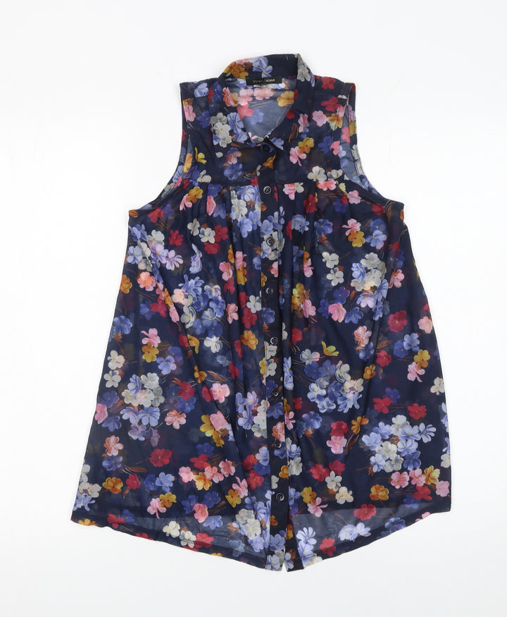 River Island Women's Multicoloured Floral Sleeveless Tunic Blouse Size 6
