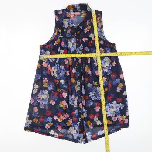 River Island Women's Multicoloured Floral Sleeveless Tunic Blouse Size 6