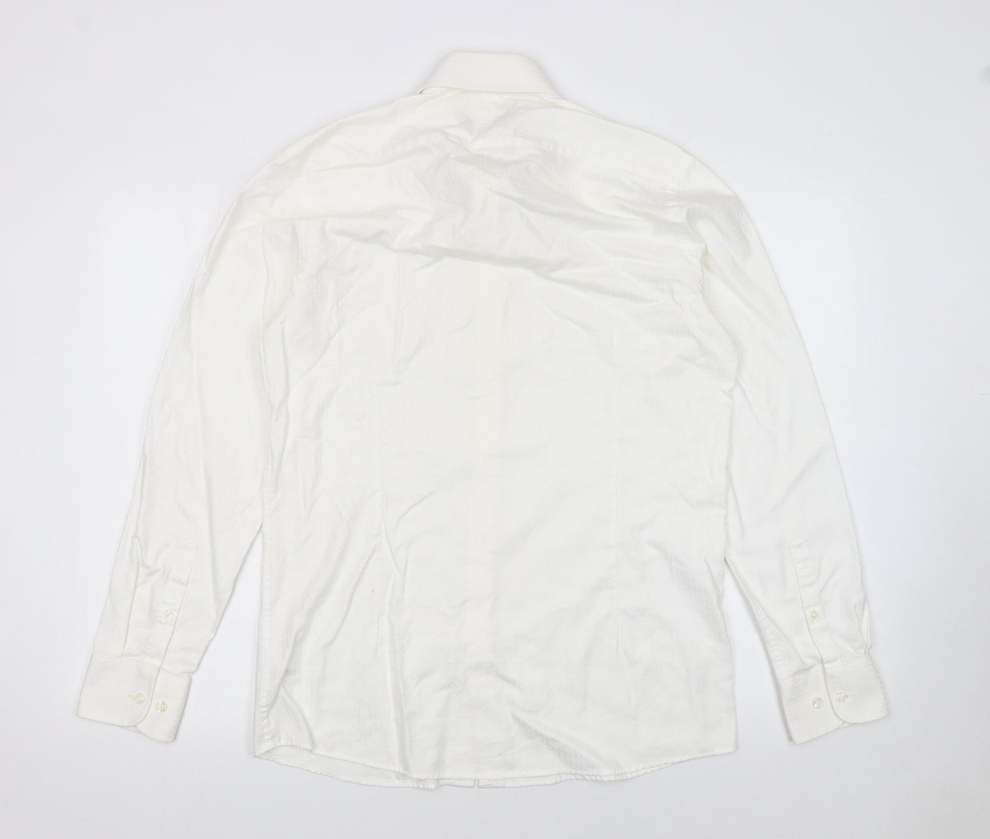 Jasper Conran Men’s White 15.5in Regular Fit Cotton Long Sleeve Formal Dress Shirt