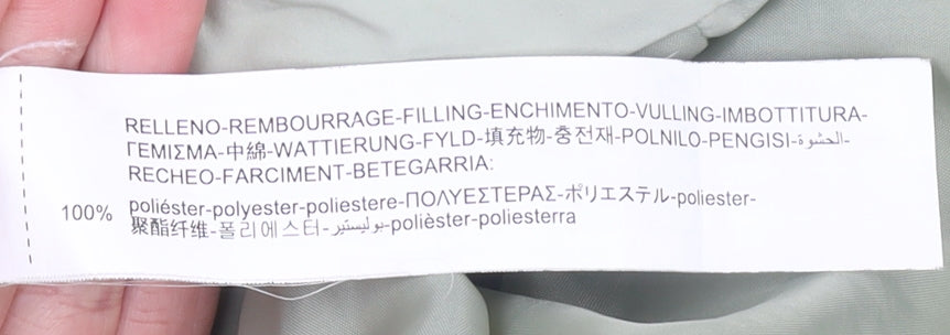 STR Women Green Quilted Puffer Coat Hooded Size S