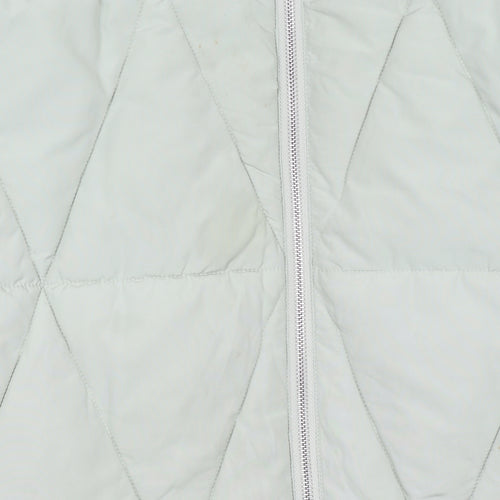 STR Women Green Quilted Puffer Coat Hooded Size S