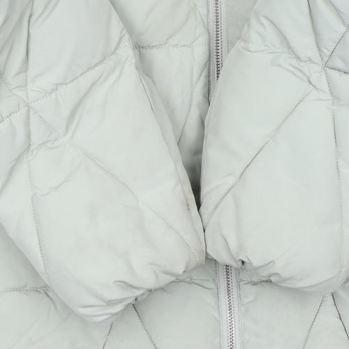 STR Women Green Quilted Puffer Coat Hooded Size S