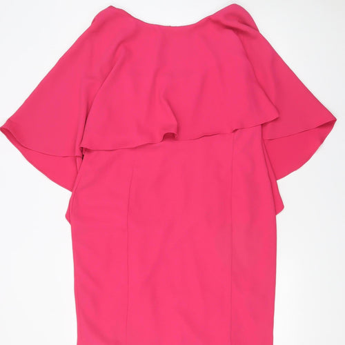 Coast Women Hot Pink Off Shoulder Shift Dress Size 16