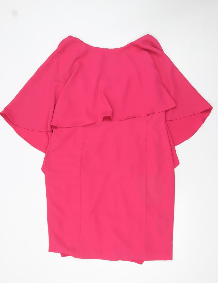 Coast Women Hot Pink Off Shoulder Shift Dress Size 16