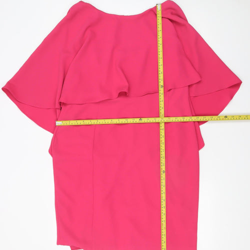 Coast Women Hot Pink Off Shoulder Shift Dress Size 16
