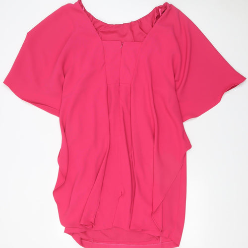 Coast Women Hot Pink Off Shoulder Shift Dress Size 16