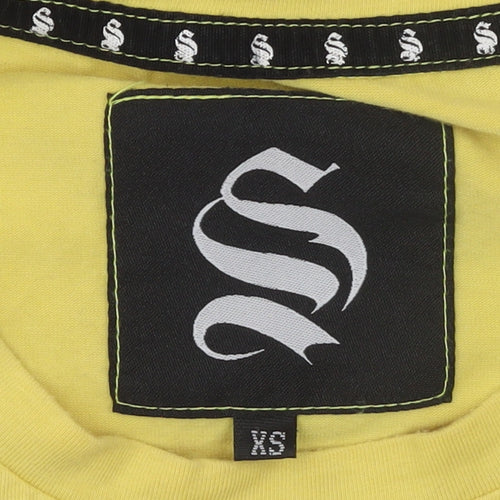 Sinners Attire Men's Yellow Sleeveless T-Shirt XS Cotton Graphic Top