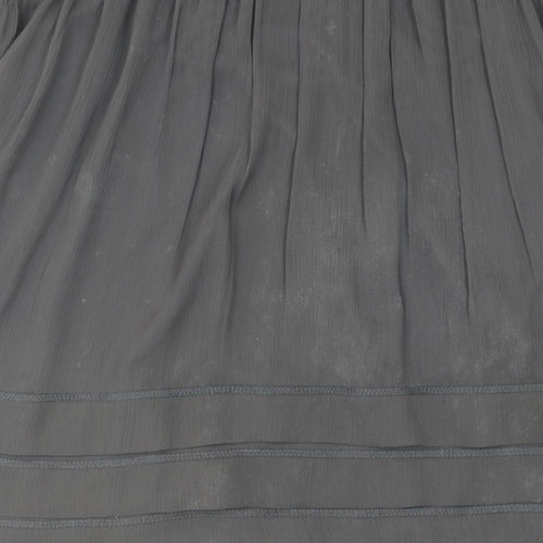 ECI New York Black Sequin Embroidered Short Sleeve Tunic Top Size 10