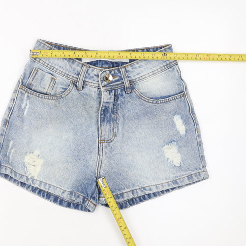 Maria Violeta Women's Blue Size 10 Boyfriend Denim Shorts