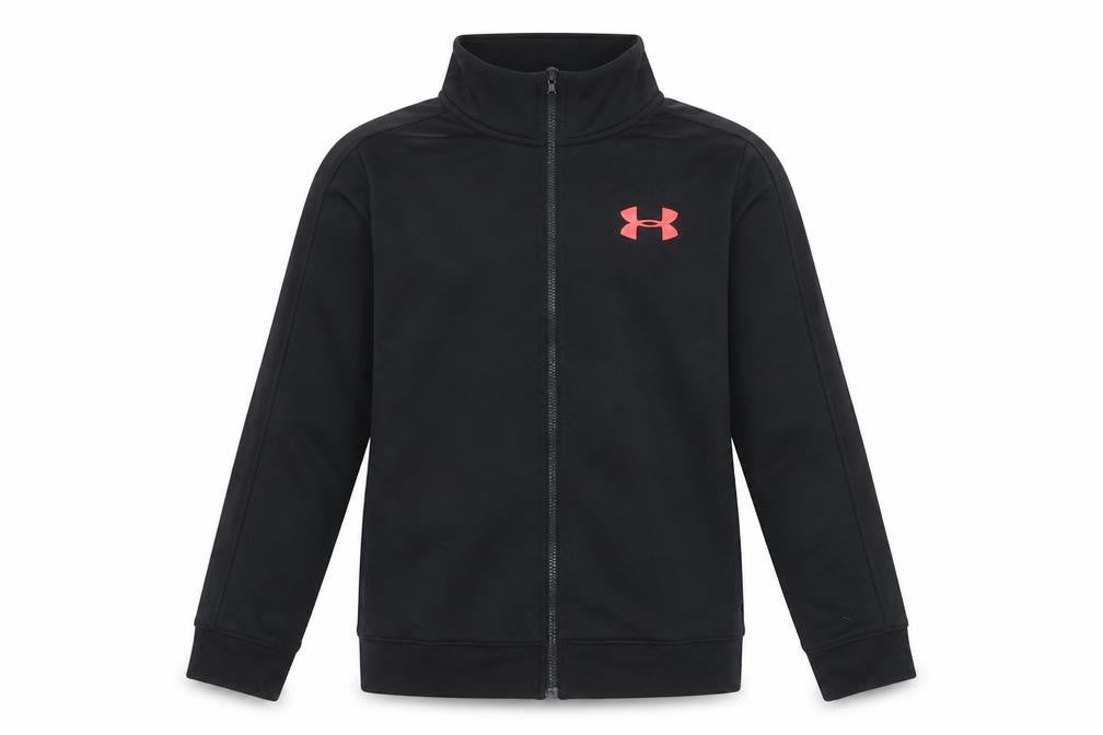 Under Armour Girls Black Track Jacket Size 10 Years Zip-Up Activewear