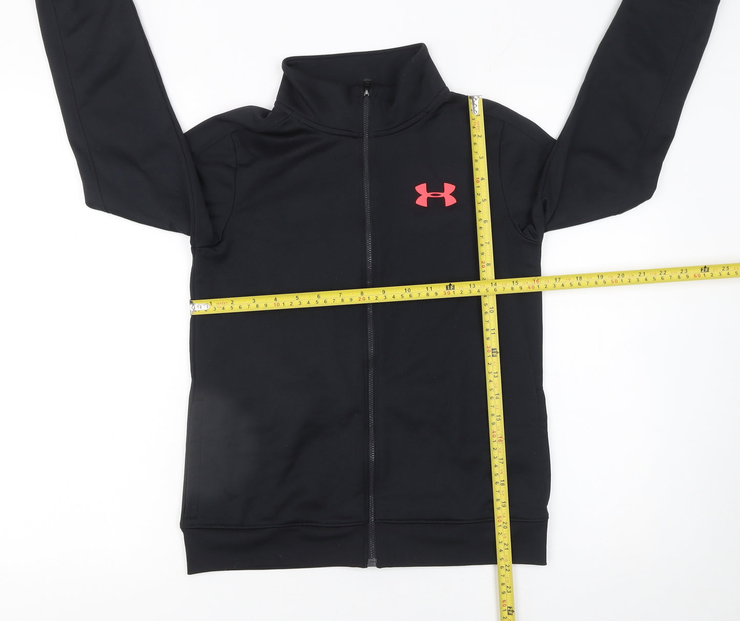 Under Armour Girls Black Track Jacket Size 10 Years Zip-Up Activewear