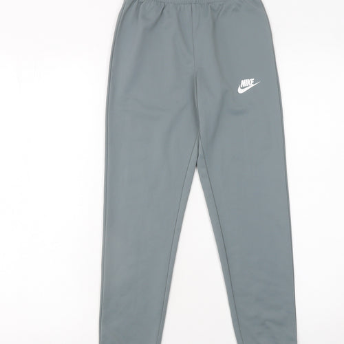 Nike Boys Grey Jogger Trousers Size S 128-137cm Polyester Activewear