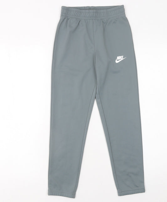 Nike Boys Grey Jogger Trousers Size S 128-137cm Polyester Activewear